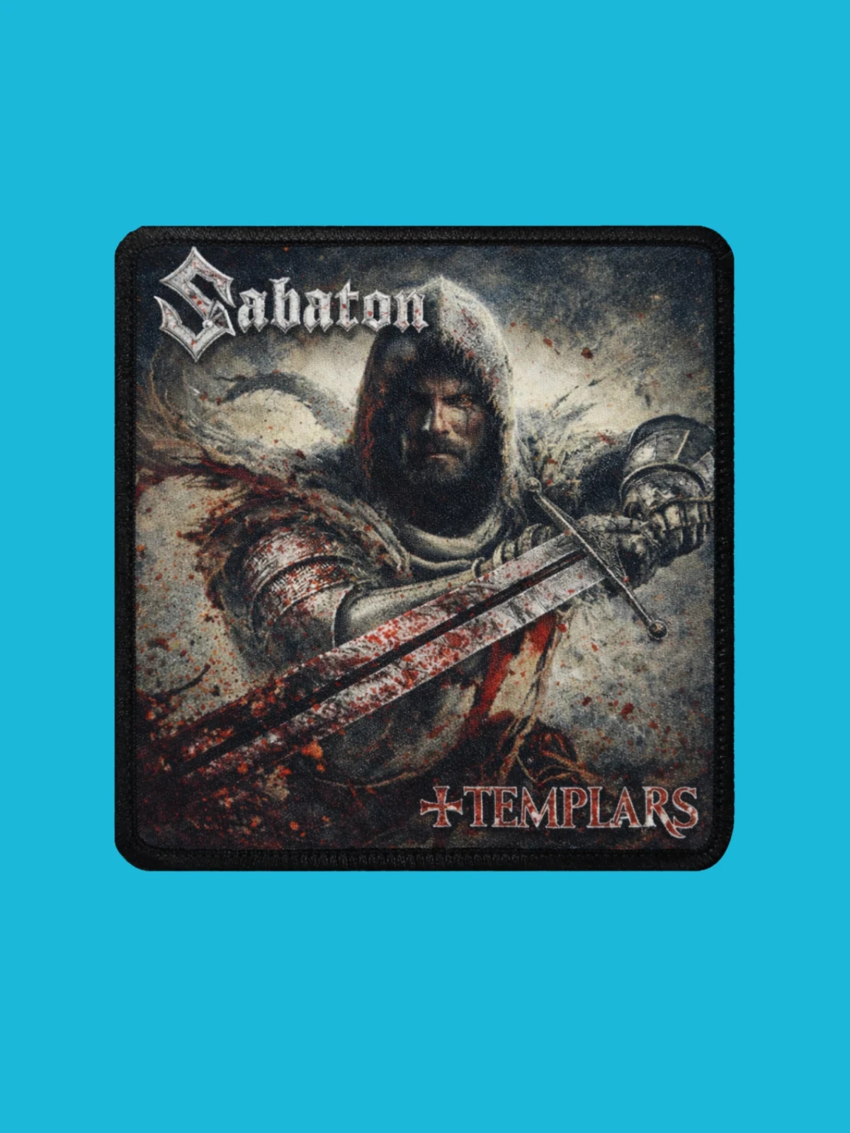 Patch Sabaton - Templars - Imprimé - Carré de 7,5 x 7,5 centimètres